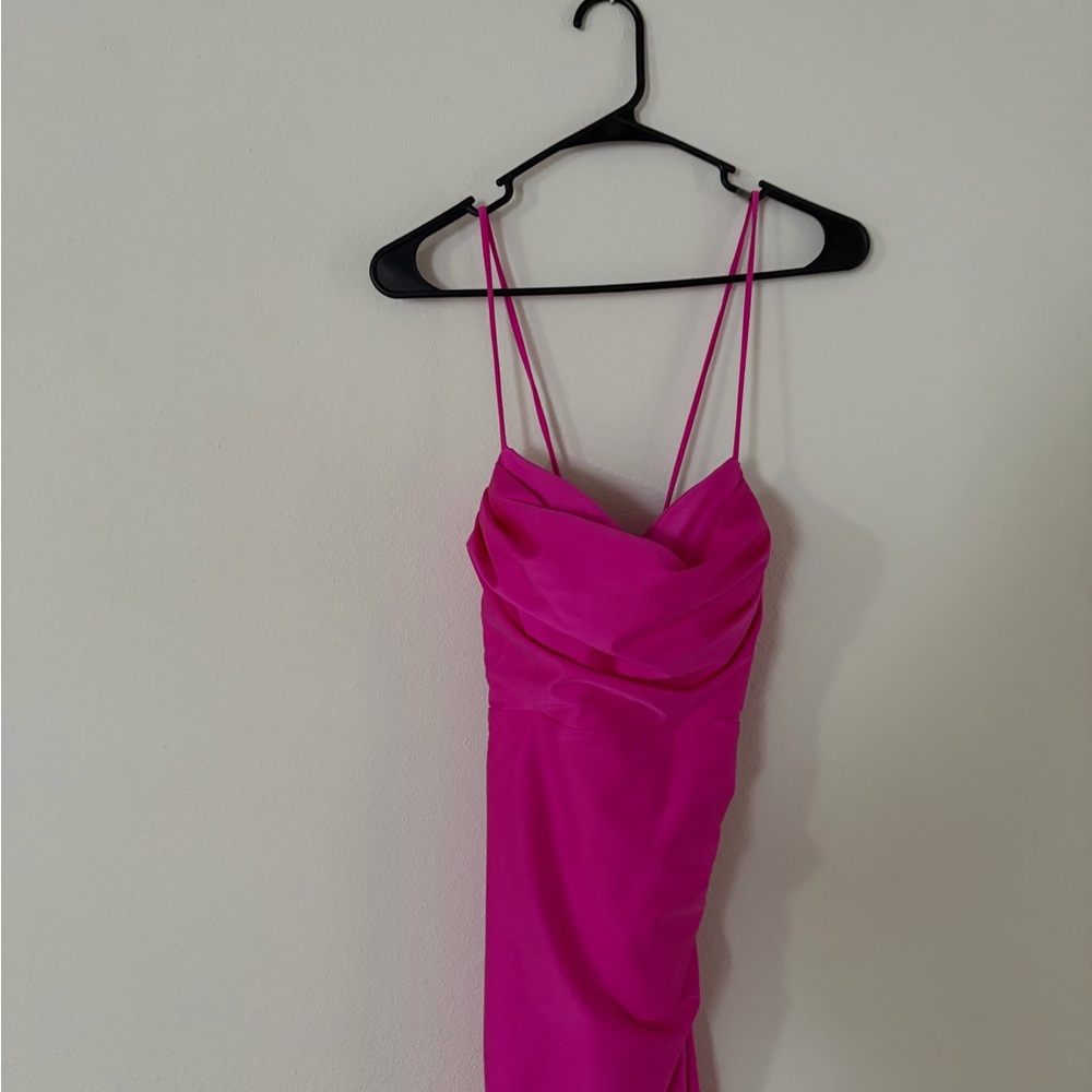 Hot pink mini dress